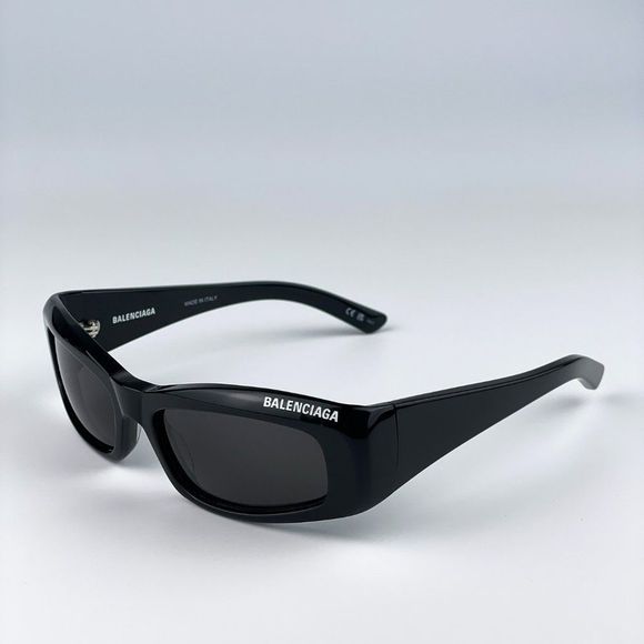 Balenciaga BB0266Sā001 Sunglasses Black Grey Rectangle Unisex - Picture 8 of 12